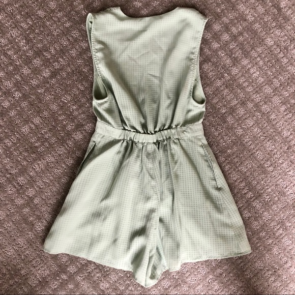 SOLD URBAN OUTFITTERS Mint Gingham Romper - Picture 3 of 4